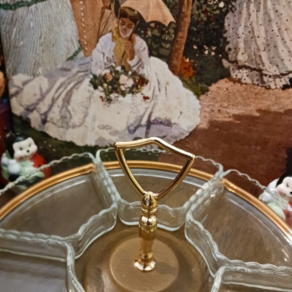 ๐บ๐ฒU.S.A. Vintage 1960 Westwood Serving ๐ฑ๐ค Dish 6 Fluted Edge Glass,Rotating! - Picture 14 of 16